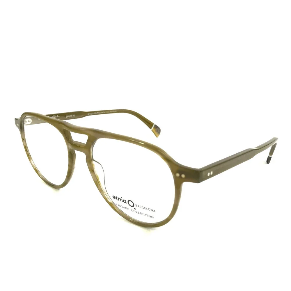Etnia Barcelona Eyeglasses Frames ES MERCADAL GRBR Green Brown Olive 52-17-145